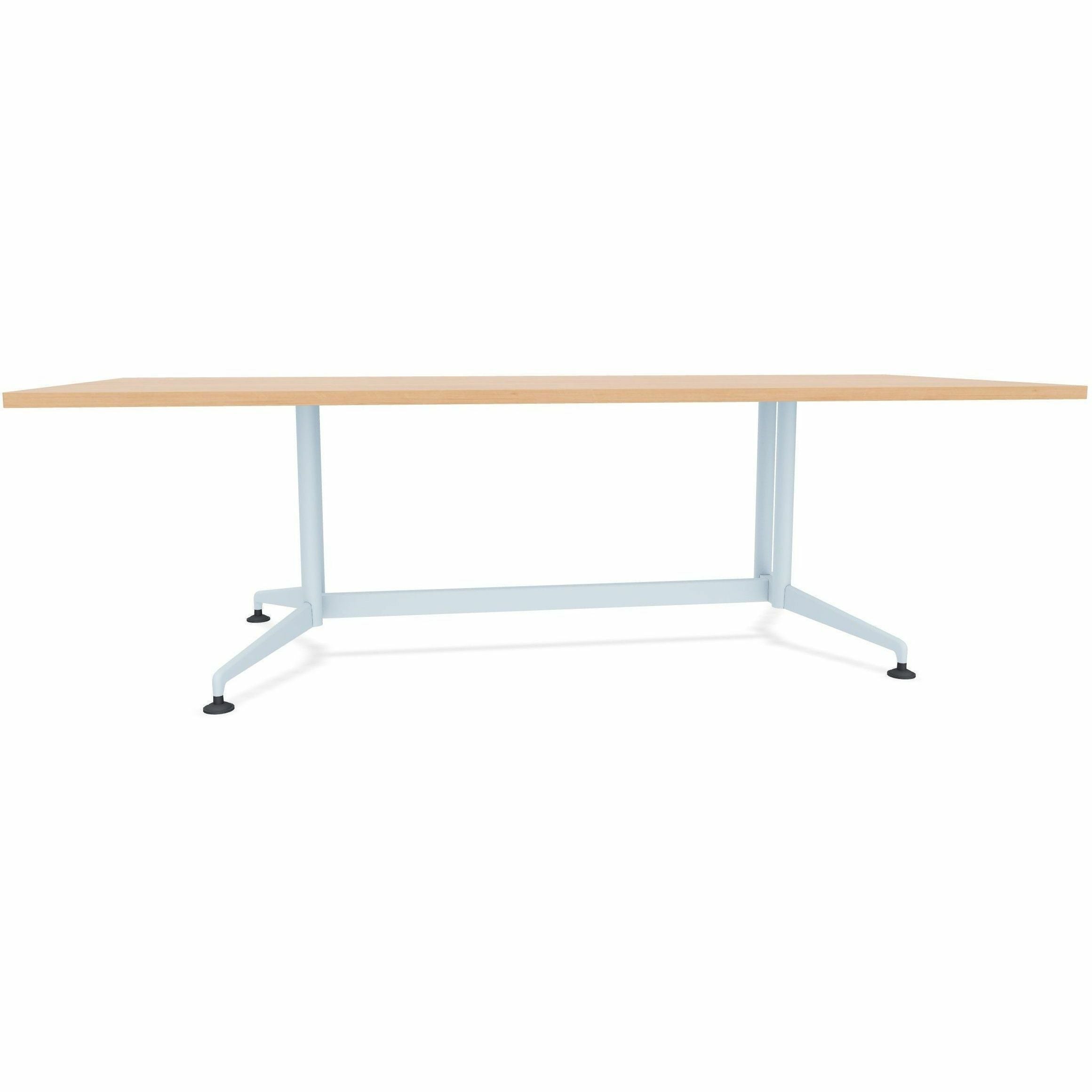 Special-T ZIA Series Conference Tables, Rectangle Top, 84" W x 48" D x 29" H, Kensington Maple HPL, Powder Coated Double Column Cast Aluminum/Steel Base, 2 Tables per Bundle