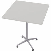 Special-T ZIA Series Hospitality Tables, Square 36"x36" Top, 42" Height, Powder Coated X-Shaped Base, Mid-Century Modern Style, Gray High Pressure Laminate, Cast Aluminum/Steel Base, 6 per Bundle
