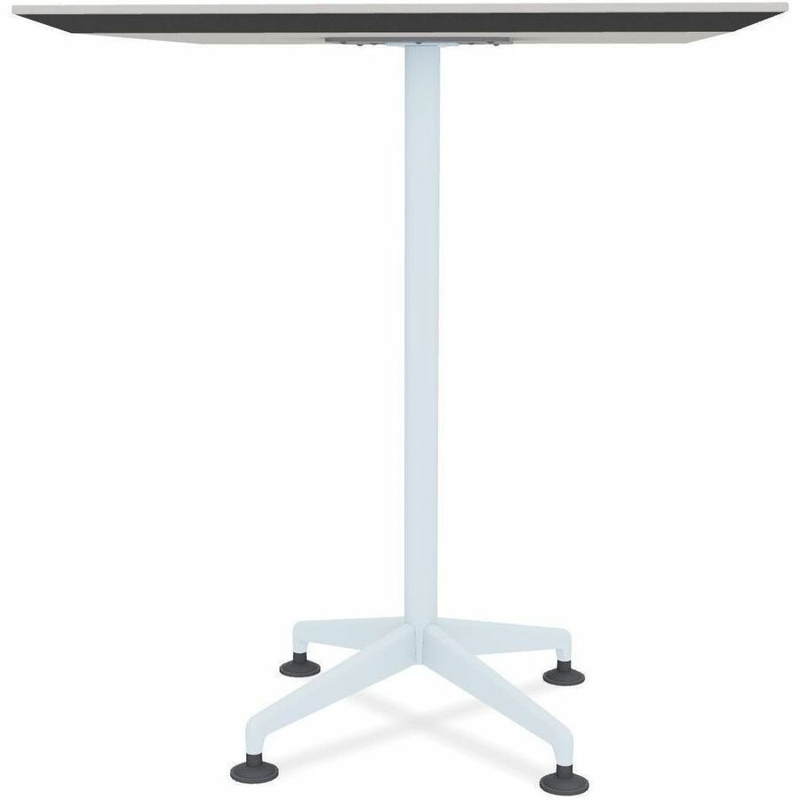 Special-T ZIA Series Hospitality Tables, Square 36"x36" Top, 42" Height, Powder Coated X-Shaped Base, Mid-Century Modern Style, Gray High Pressure Laminate, Cast Aluminum/Steel Base, 6 per Bundle