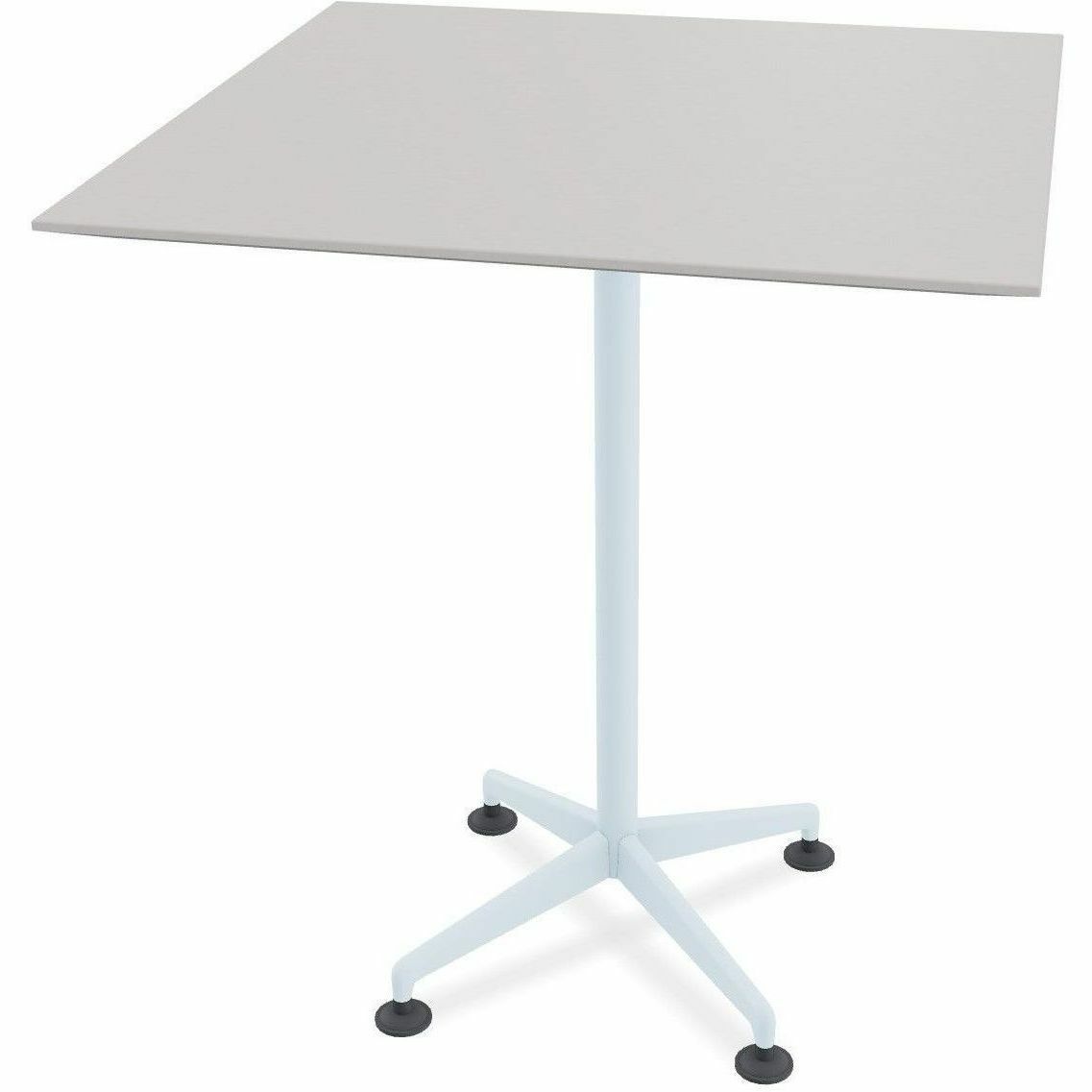 Special-T ZIA Series Hospitality Tables, Square 36"x36" Top, 42" Height, Powder Coated X-Shaped Base, Mid-Century Modern Style, Gray High Pressure Laminate, Cast Aluminum/Steel Base, 6 per Bundle