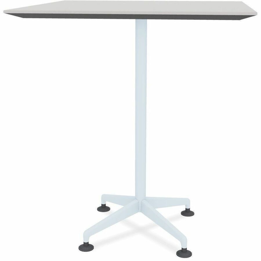 Special-T ZIA Series Hospitality Tables, Square 36"x36" Top, 42" Height, Powder Coated X-Shaped Base, Mid-Century Modern Style, Gray High Pressure Laminate, Cast Aluminum/Steel Base, 6 per Bundle