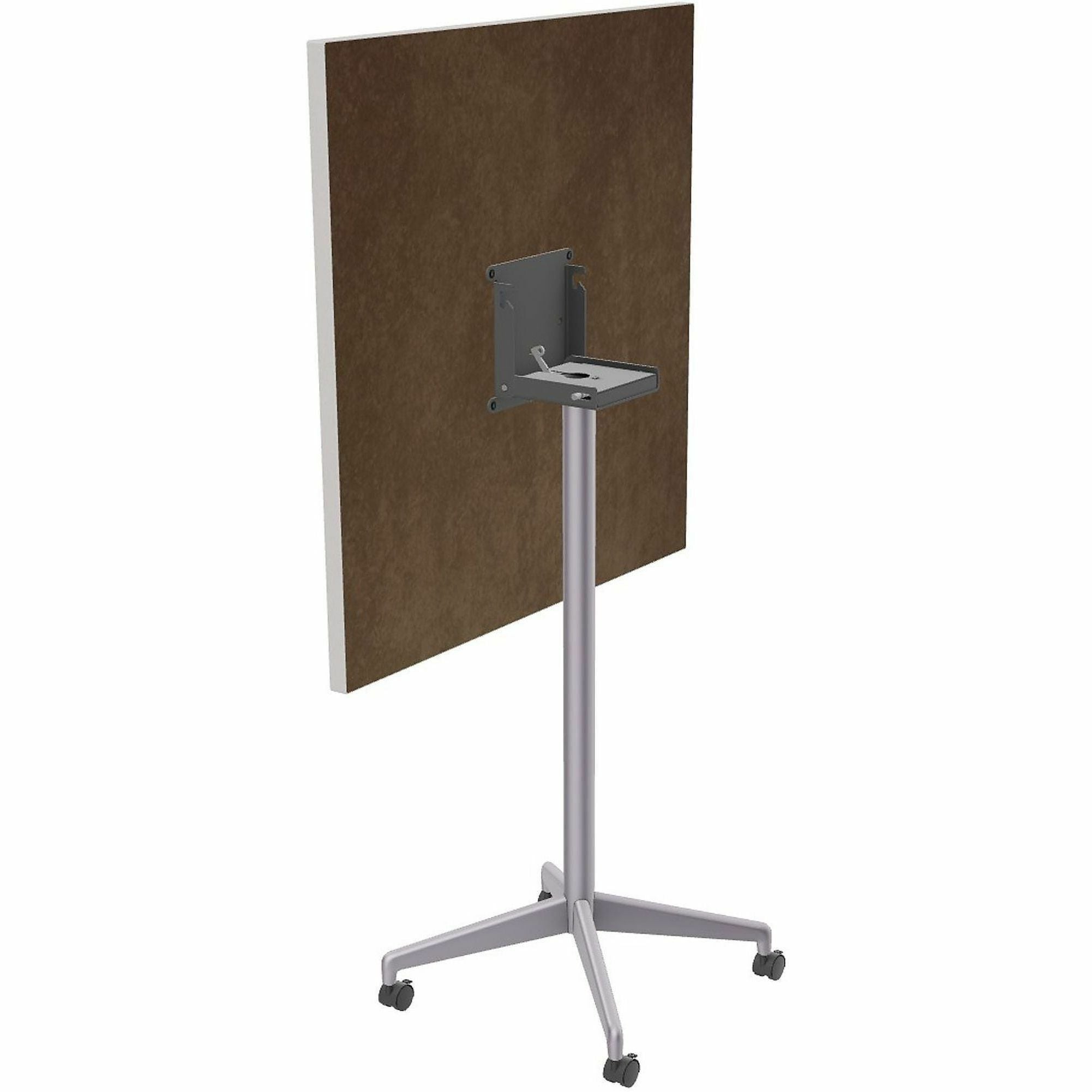 Special-T ZIA Series Hospitality Tables, Square 36"x36" Top, 42" Height, Powder Coated X-Shaped Base, Mid-Century Modern Style, Gray High Pressure Laminate, Cast Aluminum/Steel Base, 6 per Bundle