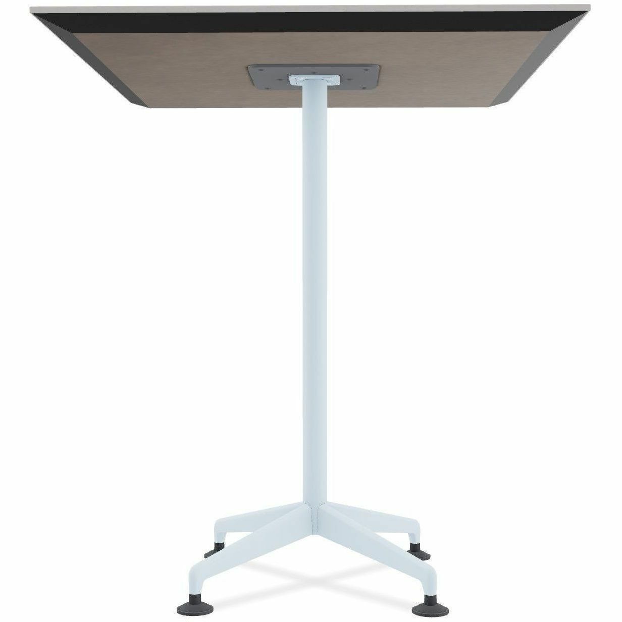 Special-T ZIA Series Hospitality Tables, Square 36"x36" Top, 42" Height, Powder Coated X-Shaped Base, Mid-Century Modern Style, Gray High Pressure Laminate, Cast Aluminum/Steel Base, 6 per Bundle