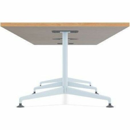 Special-T ZIA Series Conference Table, Rectangle Top, 10 ft x 48", 29" Height, Kensington Maple HPL, Powder Coated Double Column Cast Aluminum/Steel Base, 2 Tables per Bundle