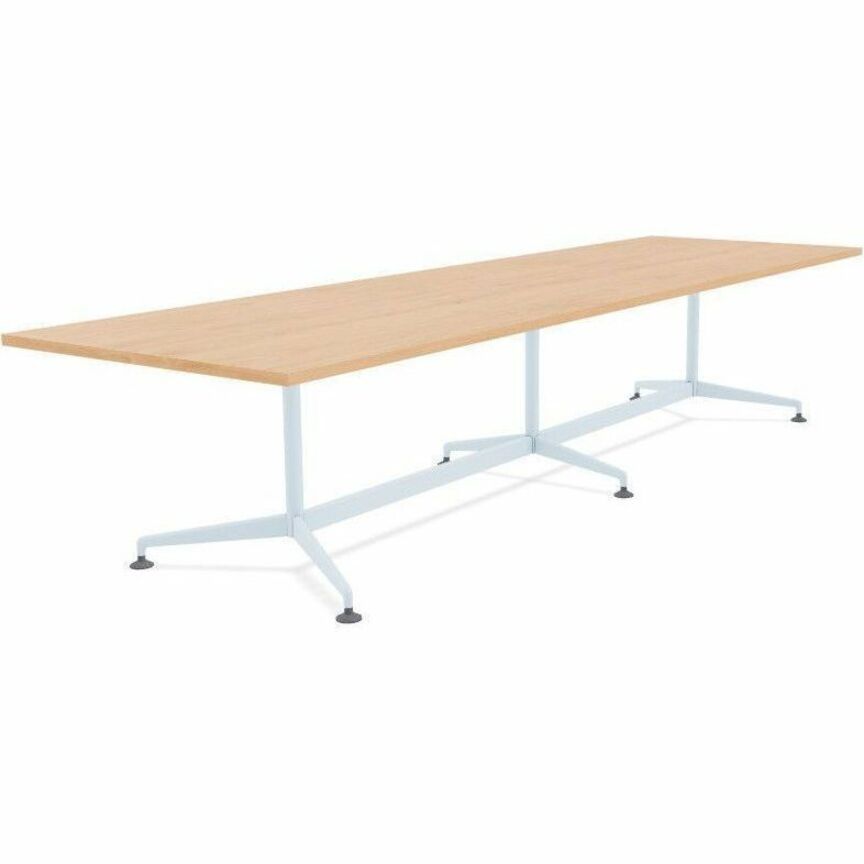 Special-T ZIA Series Conference Table, Rectangle Top, 10 ft x 48", 29" Height, Kensington Maple HPL, Powder Coated Double Column Cast Aluminum/Steel Base, 2 Tables per Bundle