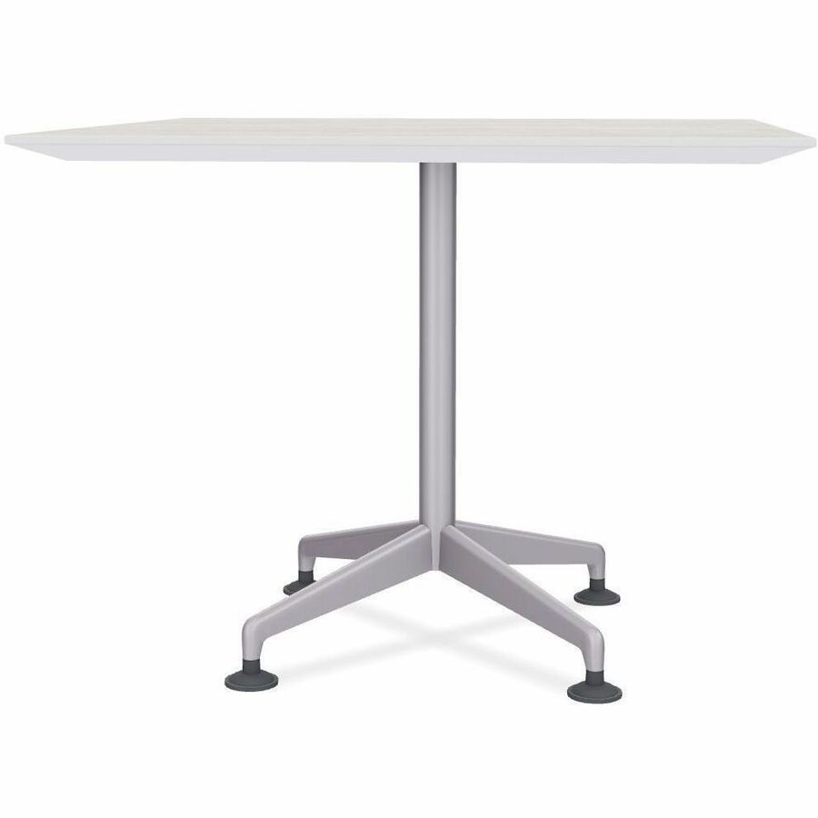 Special-T ZIA Series Hospitality Tables, Square 36"x36" White High Pressure Laminate Top, Powder Coated X-Shaped Cast Aluminum/Steel Base, Mid-Century Modern Style, 29" Height, 8 Tables per Bundle