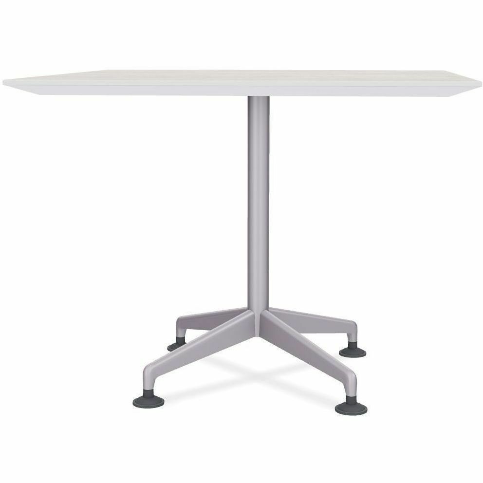 Special-T ZIA Series Hospitality Tables, Square 36"x36" White High Pressure Laminate Top, Powder Coated X-Shaped Cast Aluminum/Steel Base, Mid-Century Modern Style, 29" Height, 8 Tables per Bundle