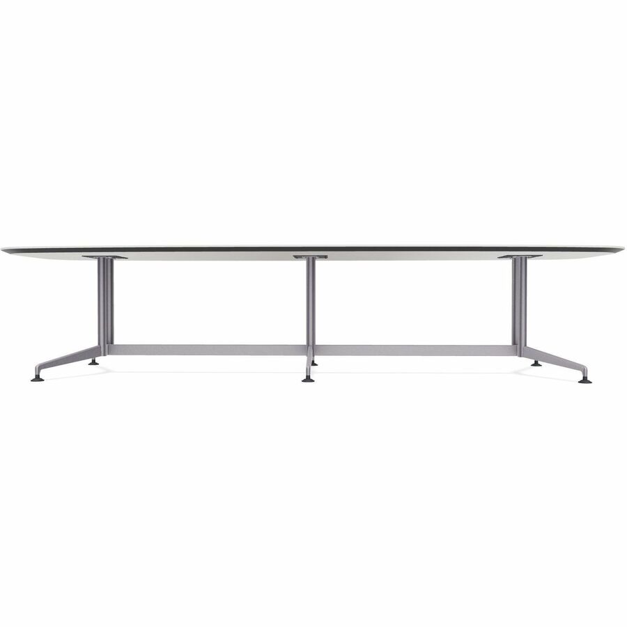 Special-T ZIA Series Conference Table, Elipse Top, 10 ft x 48", 29" Height, White High Pressure Laminate, Powder Coated Double Column Cast Aluminum/Steel Base, 2 per Bundle