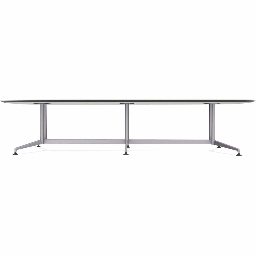 Special-T ZIA Series Conference Table, Elipse Top, 10 ft x 48", 29" Height, White High Pressure Laminate, Powder Coated Double Column Cast Aluminum/Steel Base, 2 per Bundle