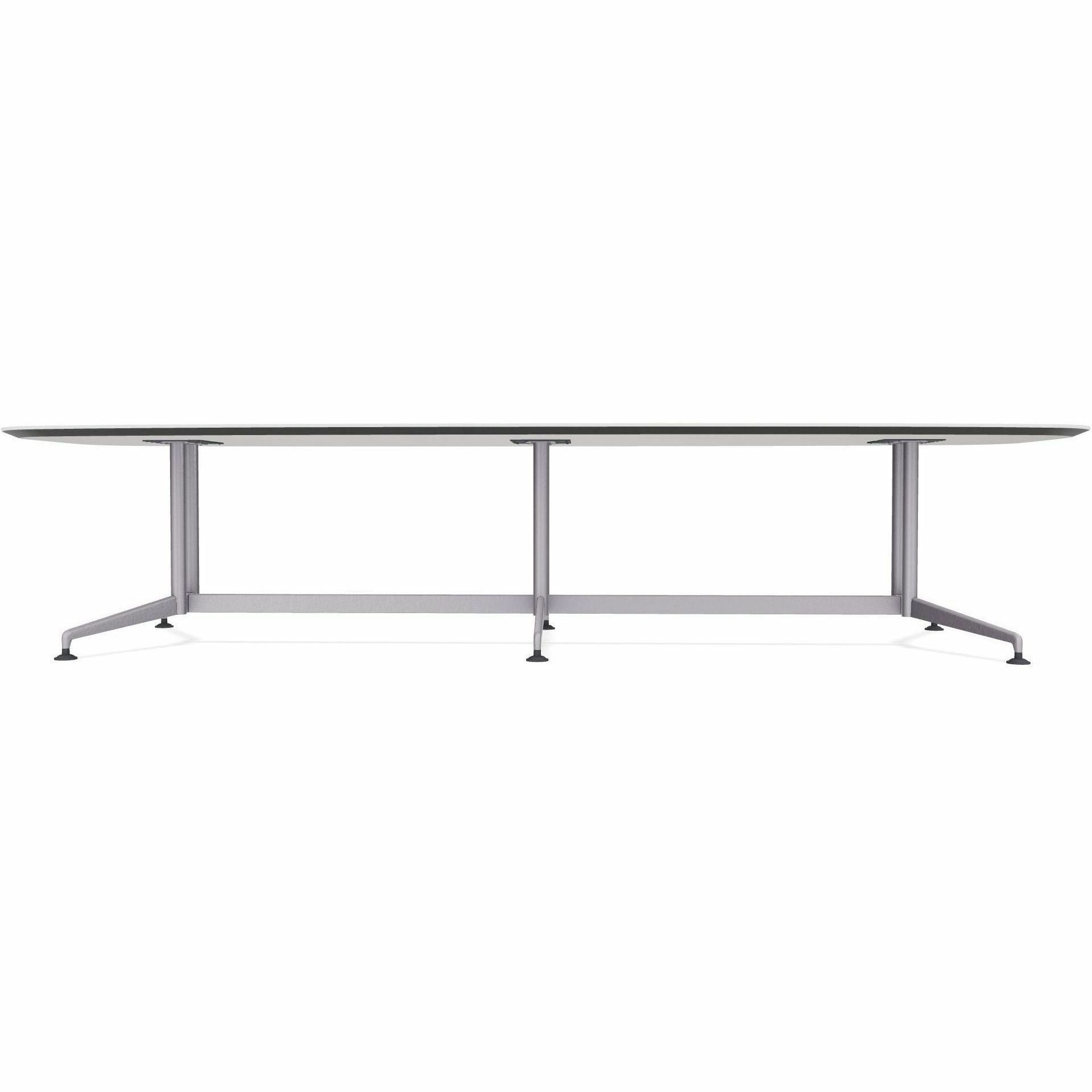 Special-T ZIA Series Conference Table, Elipse Top, 10 ft x 48", 29" Height, White High Pressure Laminate, Powder Coated Double Column Cast Aluminum/Steel Base, 2 per Bundle