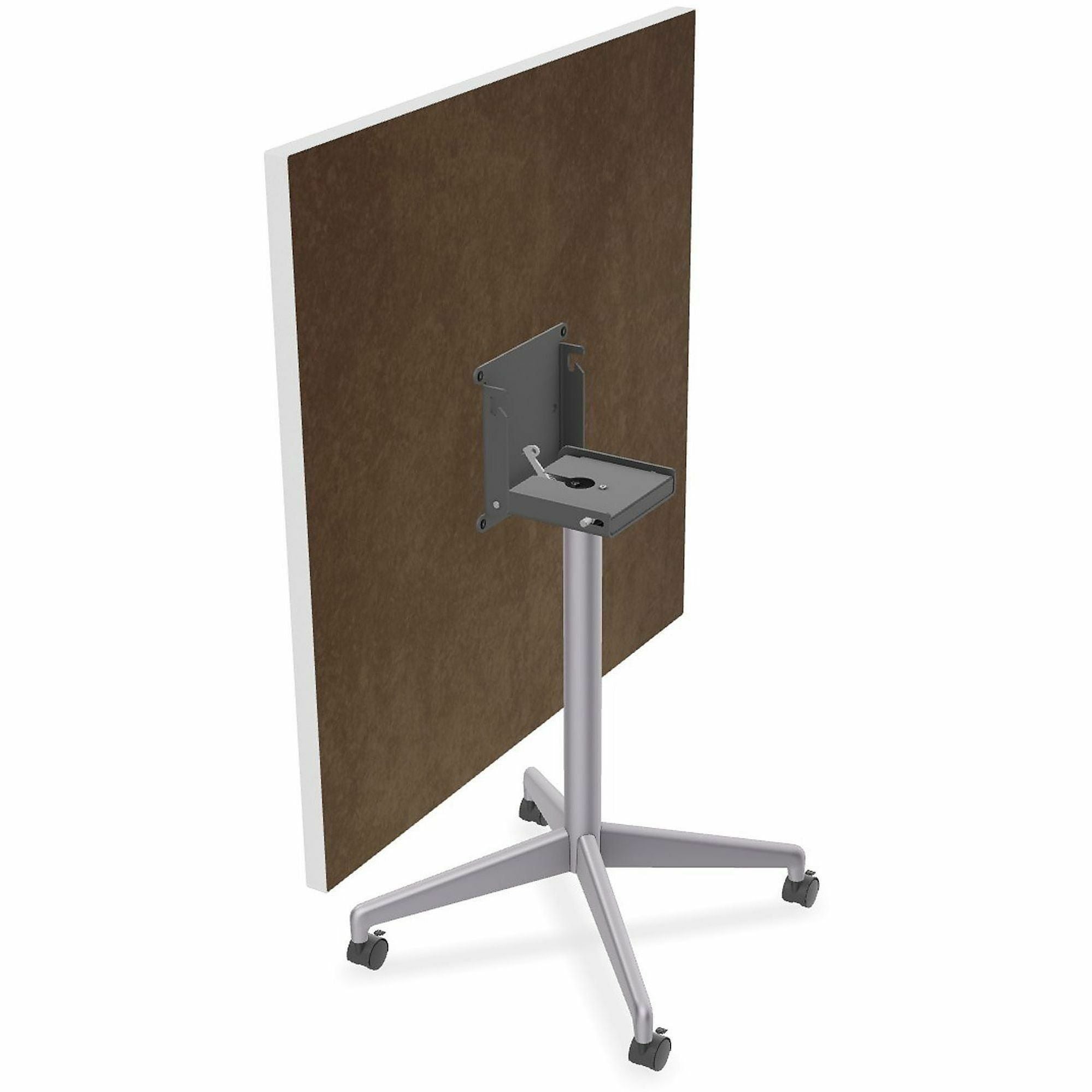 Special-T ZIA Series Hospitality Tables, Square 36"x36", 29" High, White High Pressure Laminate, Powder Coated X-Shaped Cast Aluminum/Steel Base, Mid-Century Modern Style, 6 Tables per Bundle
