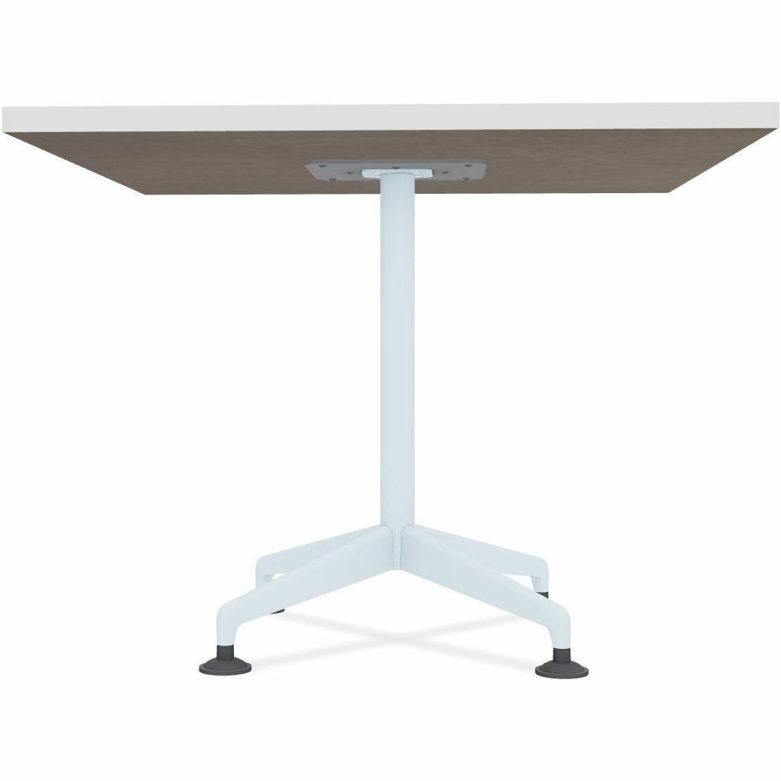 Special-T ZIA Series Hospitality Tables, Square 36"x36", 29" High, White High Pressure Laminate, Powder Coated X-Shaped Cast Aluminum/Steel Base, Mid-Century Modern Style, 6 Tables per Bundle