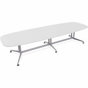 Special-T ZIA Series Conference Table, Elipse Top, Double Column Base, 12 ft x 48", 29" Height, White High Pressure Laminate, Cast Aluminum & Steel Base, 2 Tables per Bundle