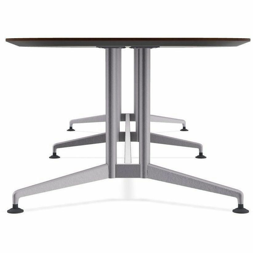 Special-T ZIA Series Conference Table, Elipse Top, Double Column Base, 12 ft x 48", 29" Height, White High Pressure Laminate, Cast Aluminum & Steel Base, 2 Tables per Bundle