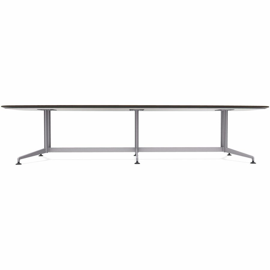 Special-T ZIA Series Conference Table, Elipse Top, Double Column Base, 12 ft x 48", 29" Height, White High Pressure Laminate, Cast Aluminum & Steel Base, 2 Tables per Bundle