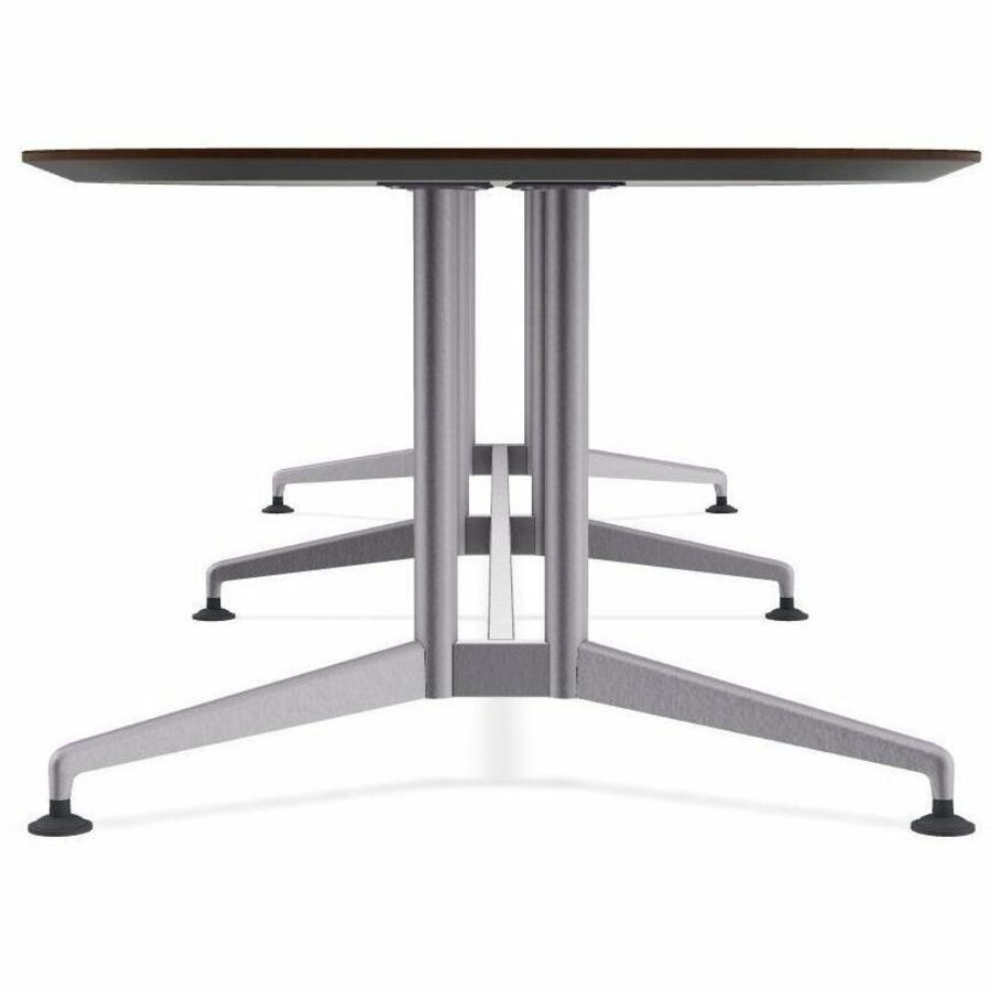 Special-T ZIA Series Conference Table, Elipse Top, Double Column Base, 12 ft x 48", 29" Height, White High Pressure Laminate, Cast Aluminum & Steel Base, 2 Tables per Bundle