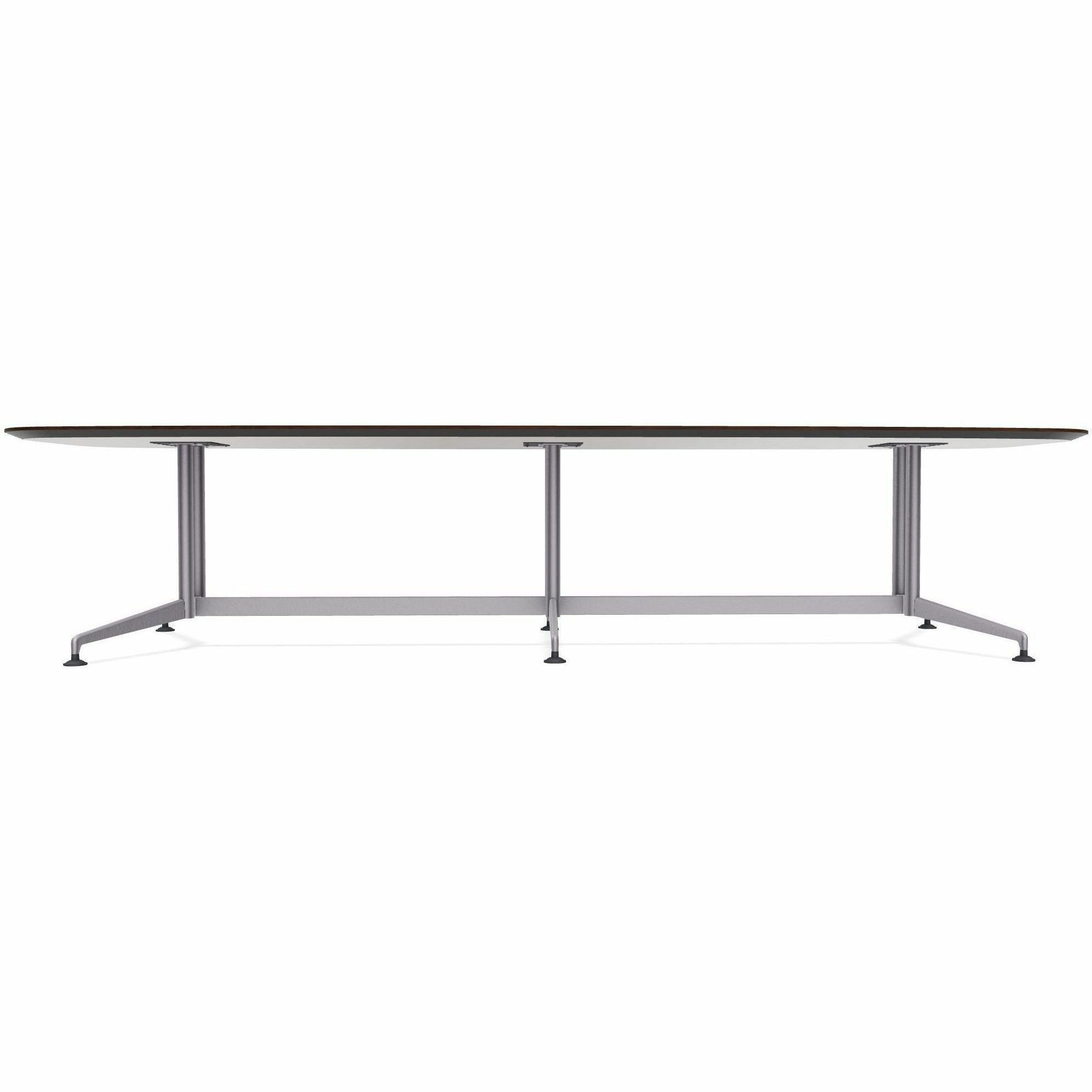 Special-T ZIA Series Conference Table, Elipse Top, Double Column Base, 12 ft x 48", 29" Height, White High Pressure Laminate, Cast Aluminum & Steel Base, 2 Tables per Bundle