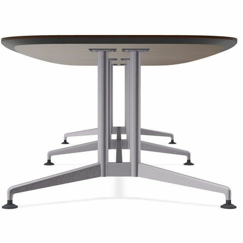 Special-T ZIA Series Conference Table, Elipse Top, Double Column Base, 12 ft x 48", 29" Height, White High Pressure Laminate, Cast Aluminum & Steel Base, 2 Tables per Bundle