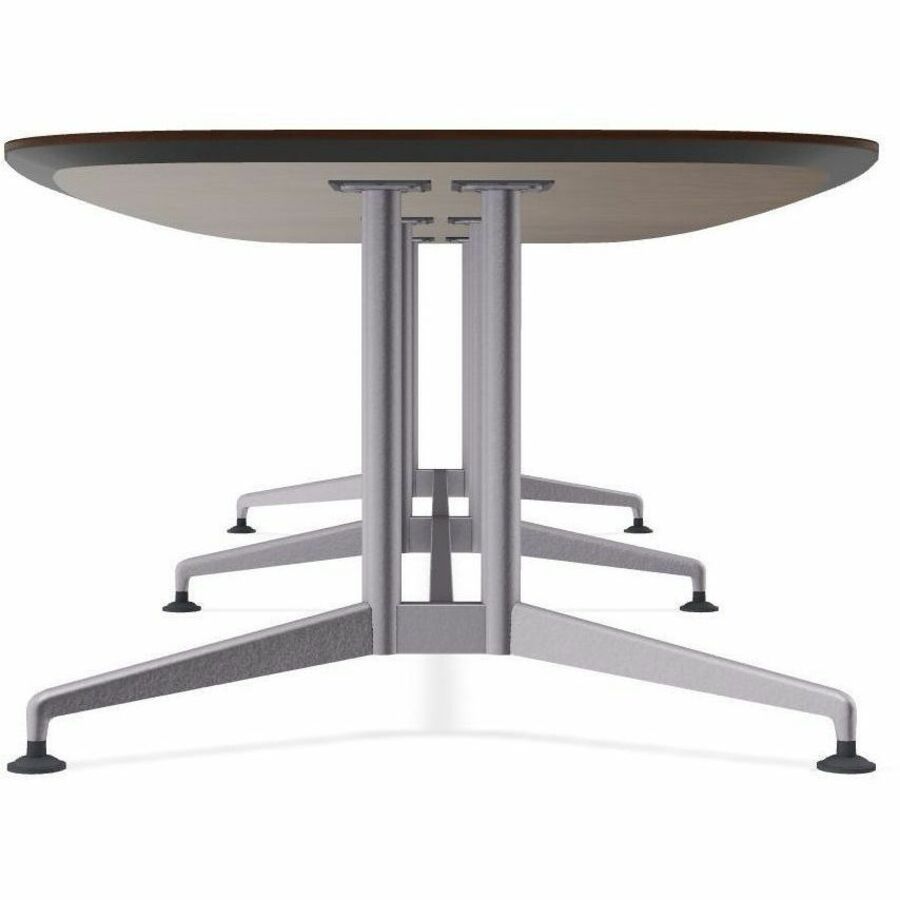 Special-T ZIA Series Conference Table, Elipse Top, Double Column Base, 12 ft x 48", 29" Height, White High Pressure Laminate, Cast Aluminum & Steel Base, 2 Tables per Bundle