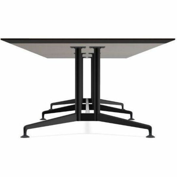 Special-T ZIA Series Conference Table, Elipse Top, 12 ft x 48", 29" Height, Ebony Recon HPL, Powder Coated Double Column Cast Aluminum/Steel Base, 2 per Bundle