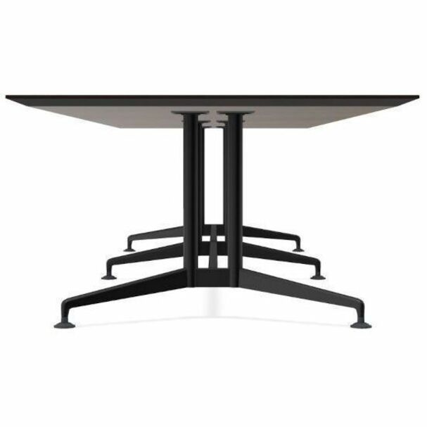 Special-T ZIA Series Conference Table, Elipse Top, 12 ft x 48", 29" Height, Ebony Recon HPL, Powder Coated Double Column Cast Aluminum/Steel Base, 2 per Bundle