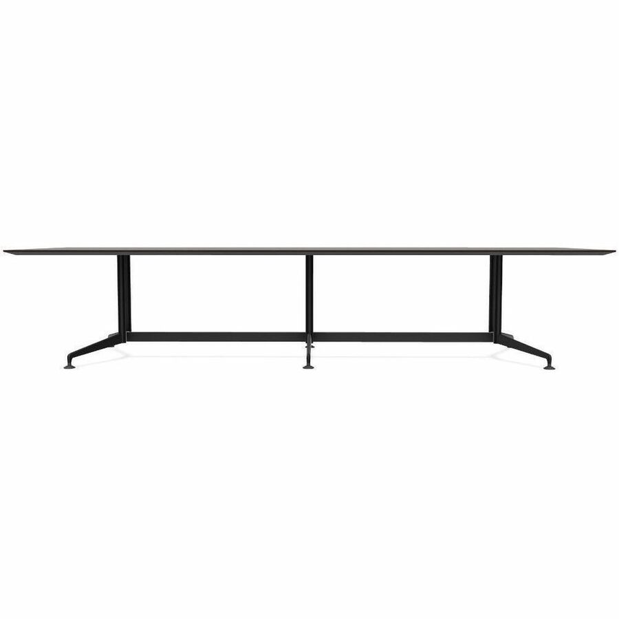 Special-T ZIA Series Conference Table, Elipse Top, 12 ft x 48", 29" Height, Ebony Recon HPL, Powder Coated Double Column Cast Aluminum/Steel Base, 2 per Bundle