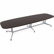 Special-T ZIA Series Conference Table, Elipse Top, 12 ft x 48", 29" Height, Ebony Recon HPL, Powder Coated Double Column Cast Aluminum/Steel Base, 2 per Bundle