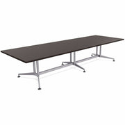 Special-T ZIA Series Conference Table, Rectangle Top, 10 ft x 48", 29" Height, Ebony Recon HPL, Powder Coated Double Column Cast Aluminum/Steel Base, 2 per Bundle