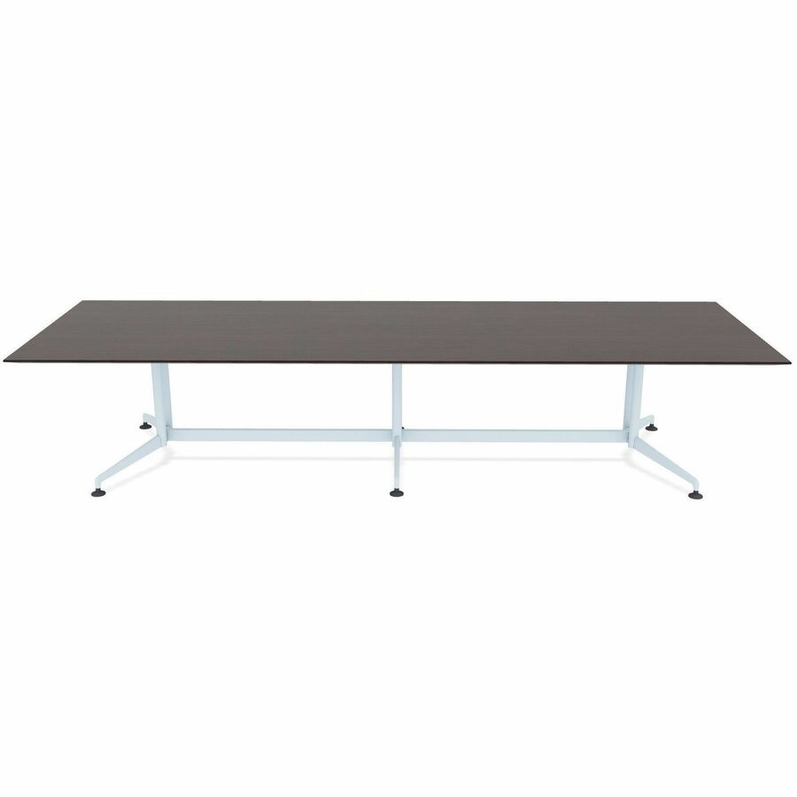 Special-T ZIA Series Conference Table, Rectangle Top, 10 ft x 48", 29" Height, Ebony Recon HPL, Powder Coated Double Column Cast Aluminum/Steel Base, 2 per Bundle
