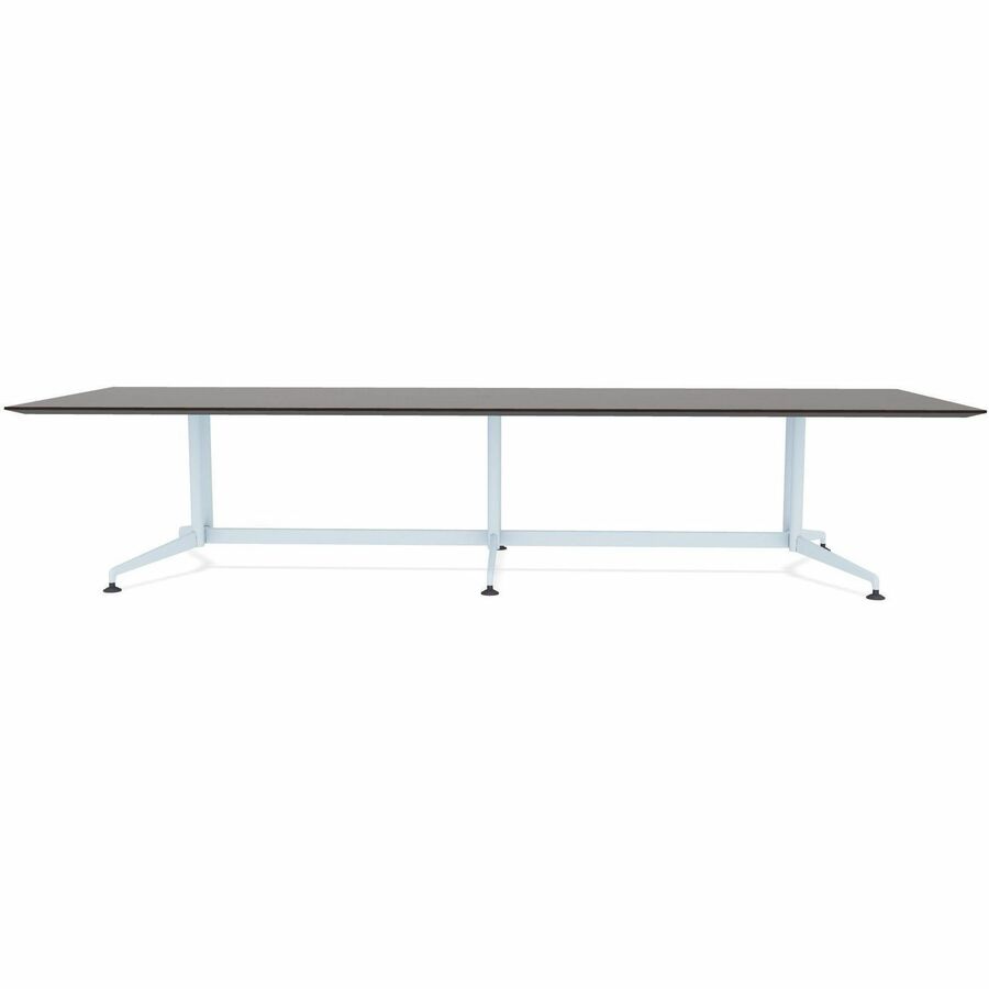 Special-T ZIA Series Conference Table, Rectangle Top, 10 ft x 48", 29" Height, Ebony Recon HPL, Powder Coated Double Column Cast Aluminum/Steel Base, 2 per Bundle