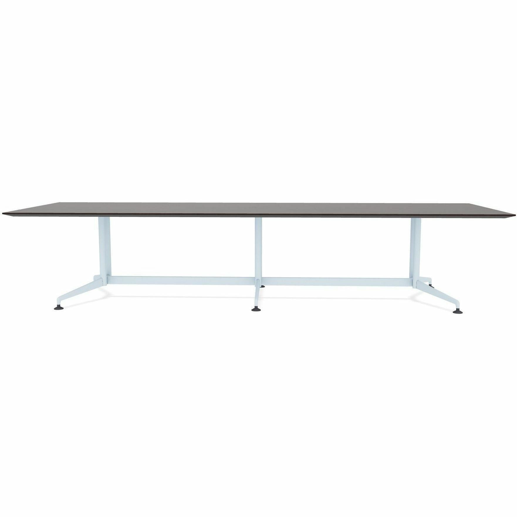 Special-T ZIA Series Conference Table, Rectangle Top, 10 ft x 48", 29" Height, Ebony Recon HPL, Powder Coated Double Column Cast Aluminum/Steel Base, 2 per Bundle