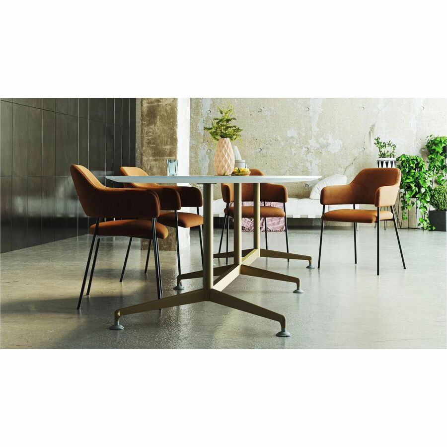Special-T ZIA Series Conference Table, Rectangle Top, 10 ft x 48", 29" Height, Ebony Recon HPL, Powder Coated Double Column Cast Aluminum/Steel Base, 2 per Bundle