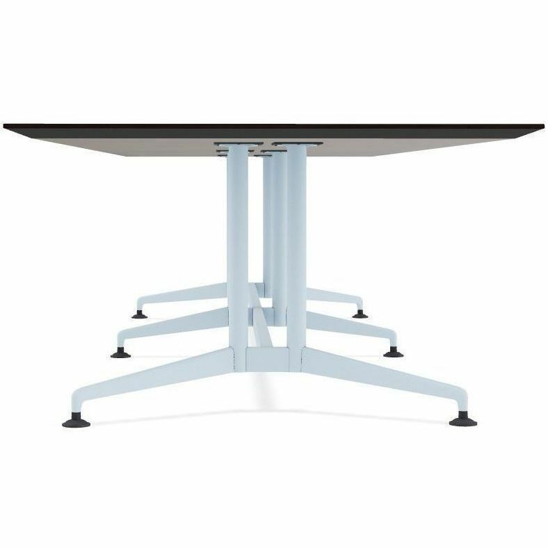 Special-T ZIA Series Conference Table, Rectangle Top, 10 ft x 48", 29" Height, Ebony Recon HPL, Powder Coated Double Column Cast Aluminum/Steel Base, 2 per Bundle