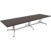 Special-T ZIA Series Conference Table, Rectangle, 12 ft x 48", 29" High, Ebony Recon HPL, Powder Coated Double Column Cast Aluminum/Steel Base, 2 per Bundle