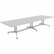 Special-T ZIA Series Conference Table, Rectangle Top, 10 ft x 48", 29" Height, Gray High Pressure Laminate, Powder Coated Double Column Cast Aluminum/Steel Base, 2 per Bundle