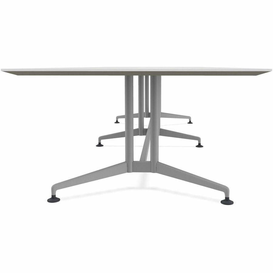 Special-T ZIA Series Conference Table, Rectangle Top, 10 ft x 48", 29" Height, Gray High Pressure Laminate, Powder Coated Double Column Cast Aluminum/Steel Base, 2 per Bundle