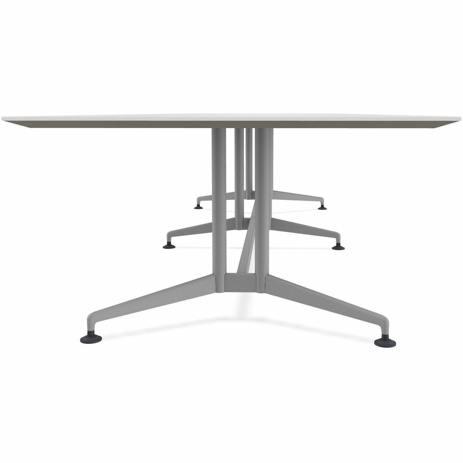 Special-T ZIA Series Conference Table, Rectangle Top, 10 ft x 48", 29" Height, Gray High Pressure Laminate, Powder Coated Double Column Cast Aluminum/Steel Base, 2 per Bundle