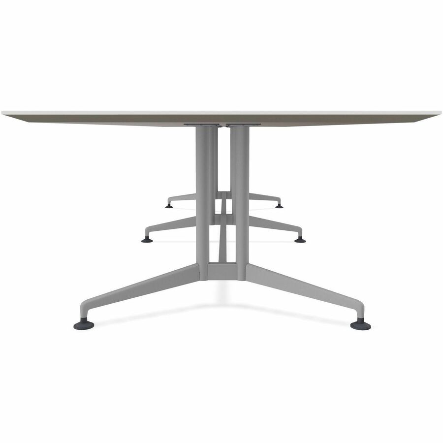 Special-T ZIA Series Conference Table, Rectangle Top, 10 ft x 48", 29" Height, Gray High Pressure Laminate, Powder Coated Double Column Cast Aluminum/Steel Base, 2 per Bundle