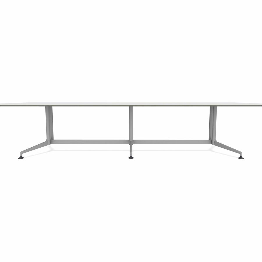Special-T ZIA Series Conference Table, Rectangle Top, 10 ft x 48", 29" Height, Gray High Pressure Laminate, Powder Coated Double Column Cast Aluminum/Steel Base, 2 per Bundle