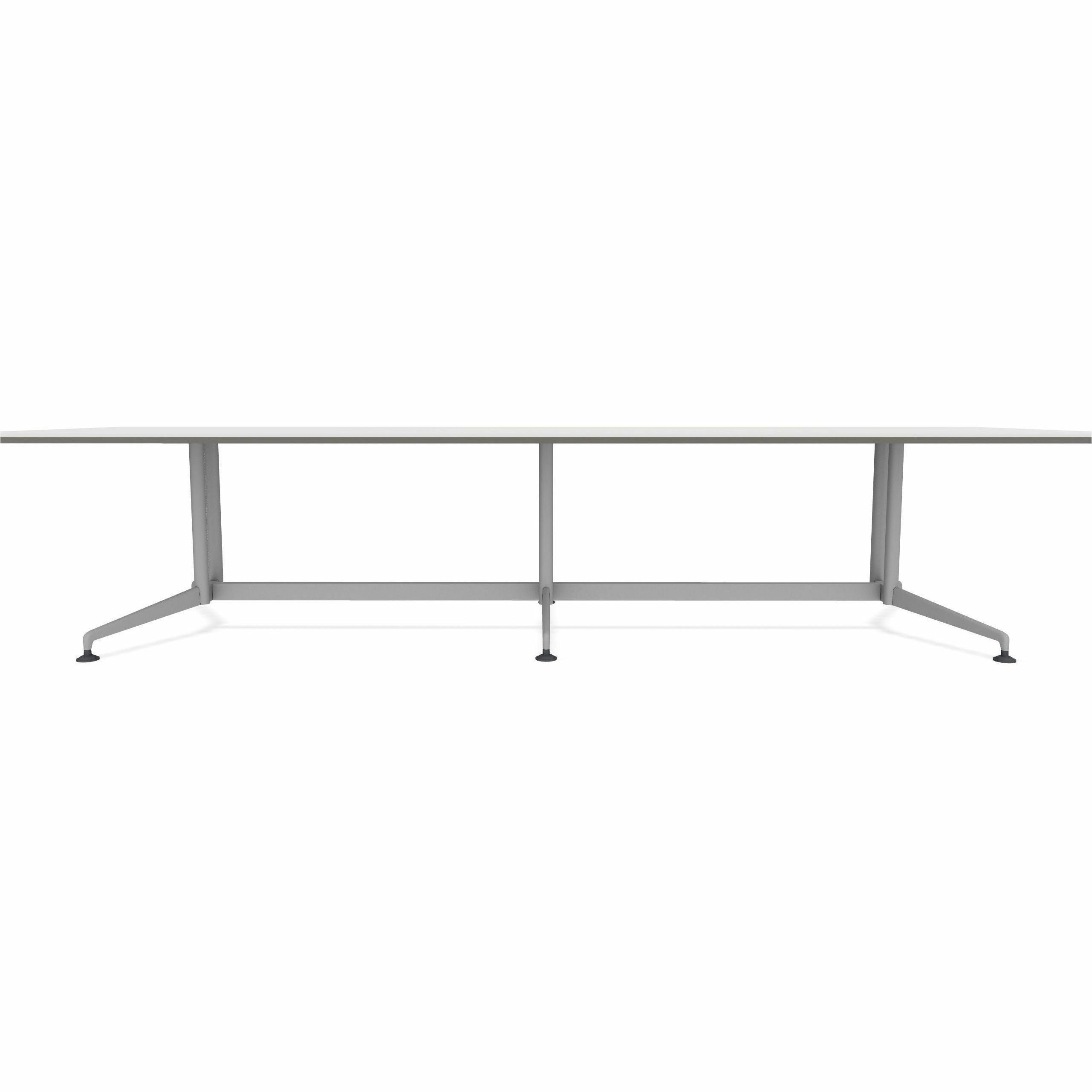 Special-T ZIA Series Conference Table, Rectangle Top, 10 ft x 48", 29" Height, Gray High Pressure Laminate, Powder Coated Double Column Cast Aluminum/Steel Base, 2 per Bundle