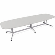 Special-T ZIA Series Conference Table, Elipse Top, 12 ft x 48", 29" Height, Gray High Pressure Laminate, Powder Coated Double Column Cast Aluminum/Steel Base, 2 per Bundle