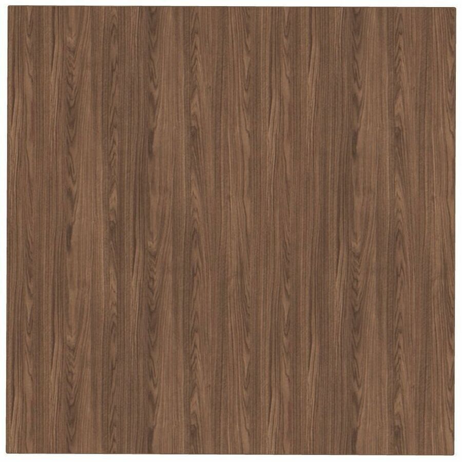 Special-T ZIA Series Hospitality Tables, Square 36"x36" Walnut High Pressure Laminate Top, Powder Coated X-Shaped Cast Aluminum/Steel Base, Mid-Century Modern Style, 29" Height, 6 Tables per Bundle