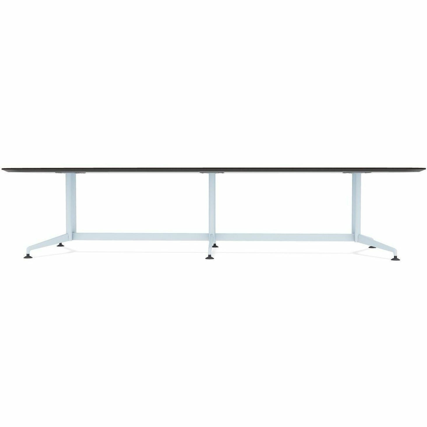 Special-T ZIA Series Conference Table, Elipse Top, 10 ft x 48", 29" Height, Ebony Recon HPL, Powder Coated Double Column Cast Aluminum/Steel Base, 2 per Bundle