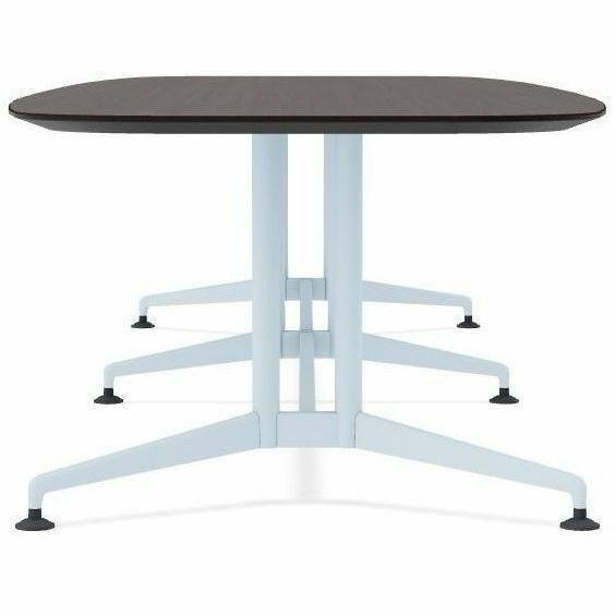 Special-T ZIA Series Conference Table, Elipse Top, 10 ft x 48", 29" Height, Ebony Recon HPL, Powder Coated Double Column Cast Aluminum/Steel Base, 2 per Bundle