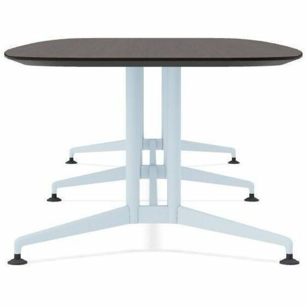 Special-T ZIA Series Conference Table, Elipse Top, 10 ft x 48", 29" Height, Ebony Recon HPL, Powder Coated Double Column Cast Aluminum/Steel Base, 2 per Bundle