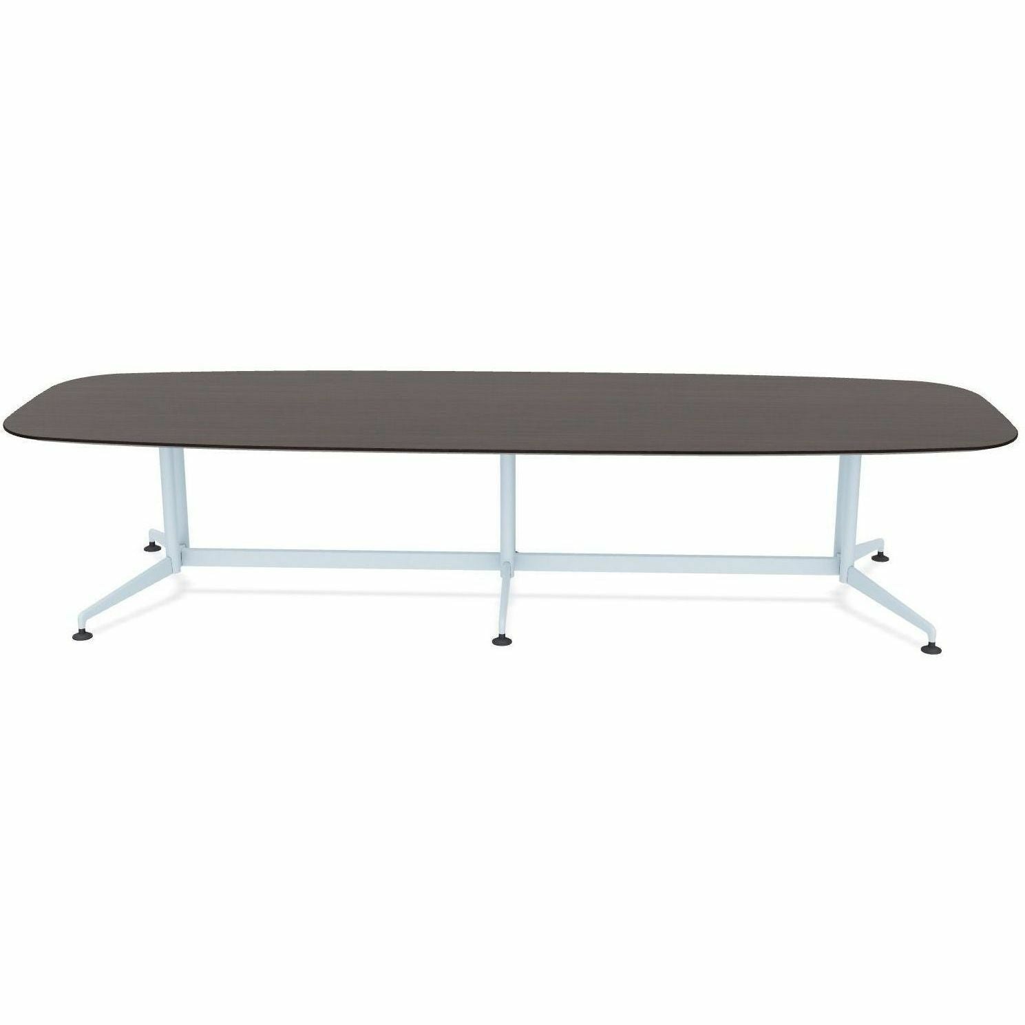 Special-T ZIA Series Conference Table, Elipse Top, 10 ft x 48", 29" Height, Ebony Recon HPL, Powder Coated Double Column Cast Aluminum/Steel Base, 2 per Bundle