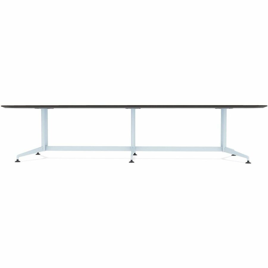 Special-T ZIA Series Conference Table, Elipse Top, 10 ft x 48", 29" Height, Ebony Recon HPL, Powder Coated Double Column Cast Aluminum/Steel Base, 2 per Bundle