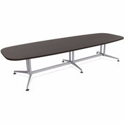 Special-T ZIA Series Conference Table, Elipse Top, 10 ft x 48", 29" Height, Ebony Recon HPL, Powder Coated Double Column Cast Aluminum/Steel Base, 2 per Bundle