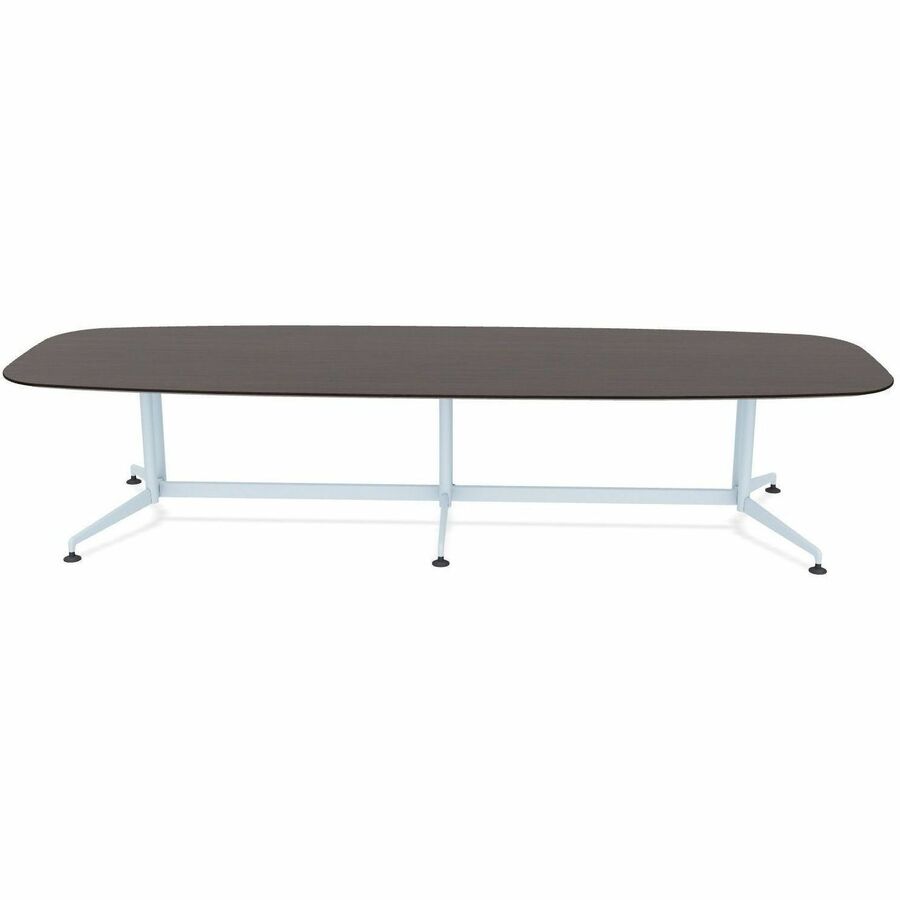 Special-T ZIA Series Conference Table, Elipse Top, 10 ft x 48", 29" Height, Ebony Recon HPL, Powder Coated Double Column Cast Aluminum/Steel Base, 2 per Bundle