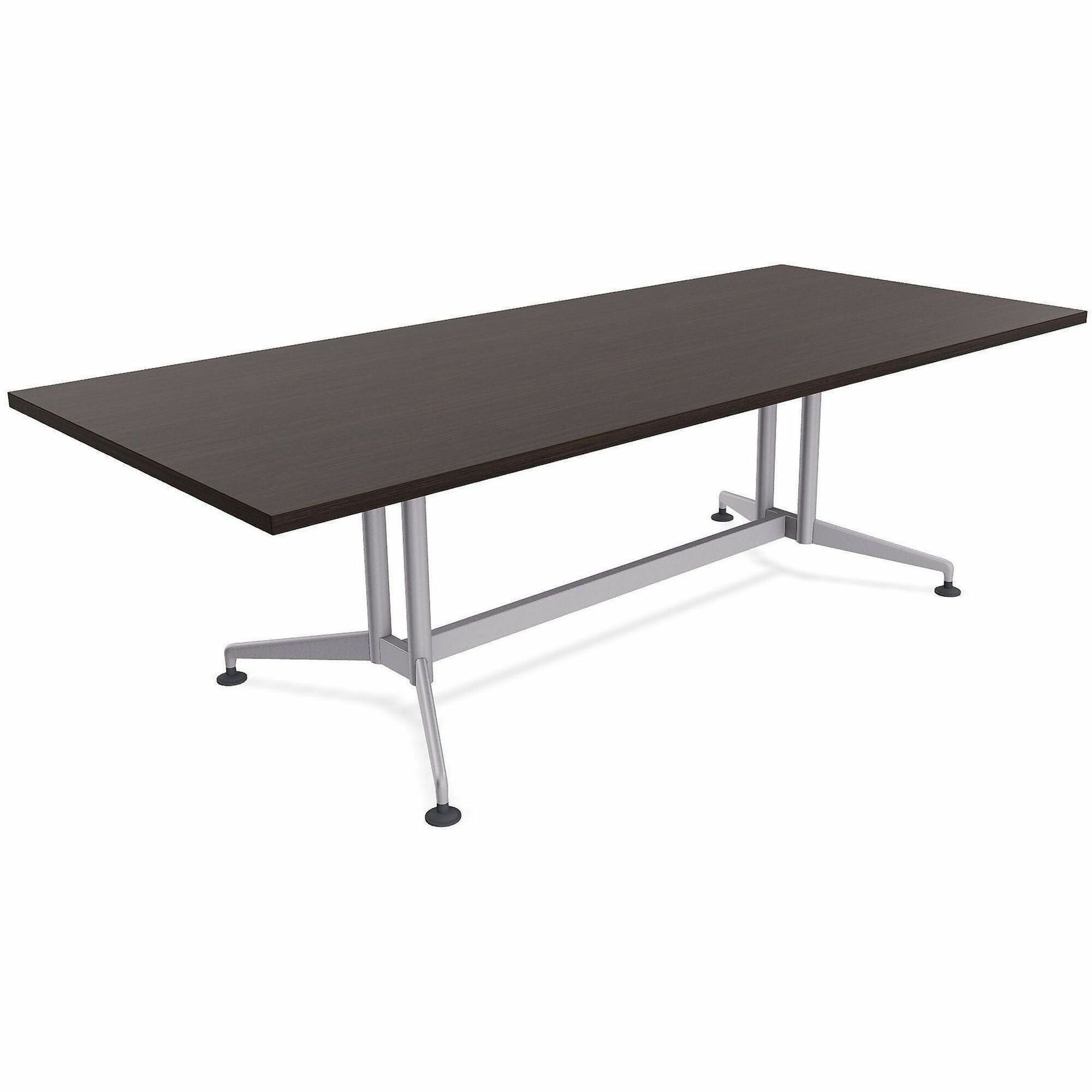 Special-T ZIA Series Conference Table, Rectangle, 96" x 48" x 29", Ebony Recon High Pressure Laminate, Powder Coated Double Column Cast Aluminum/Steel Base, 2 Tables per Bundle